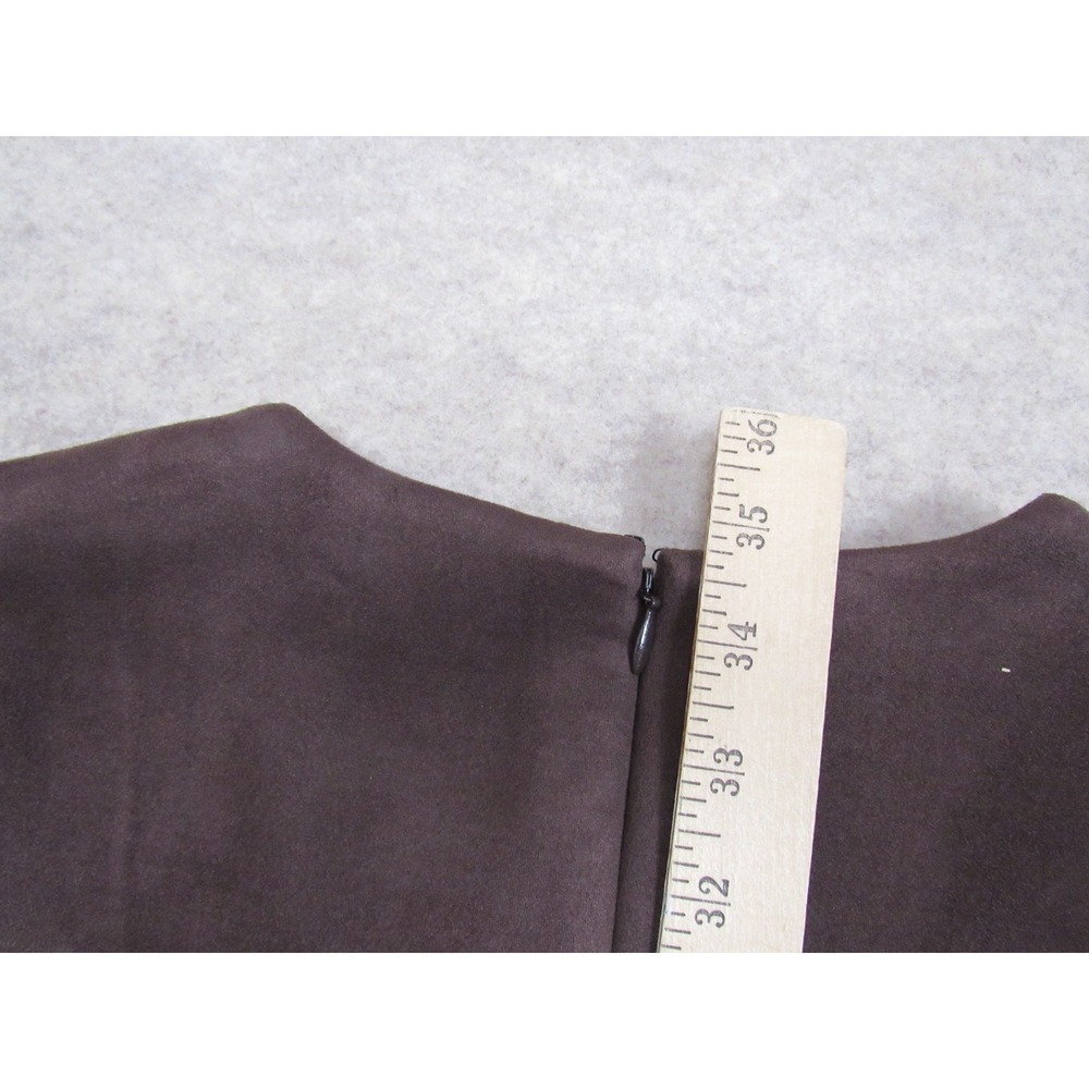Calvin Klein Brown Faux Suede Ring Zip Dress Short Sleeve CD8J1F55 Size 4 - Picture 9 of 9